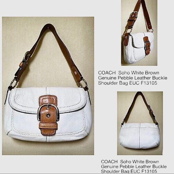 COACH Soho White Genuine Leather Shoulder Bag - Picture 6 of 16